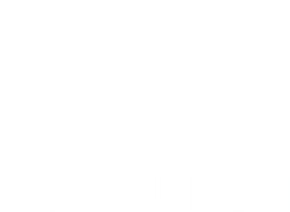 white sozentech logo